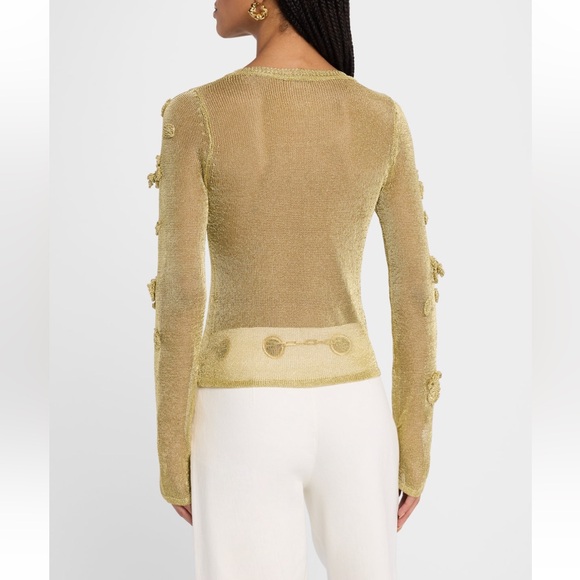 Cult Gaia ‘Kash’ gold knit cardigan size L - Picture 3 of 8